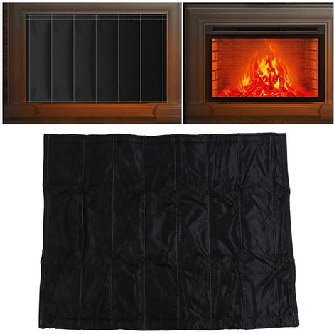 Rideau isolant pour cheminée afin d'empêcher les pertes de chaleur dues à la circulation d'air à l'intérieur de la cheminée couverture coupe-vent pour cheminée bouchon coupe-vent noir pour cheminée (1/5)