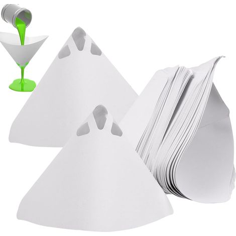 100 Pièces Filtre Peinture, Filtres à Peinture Coniques en Papier 100 Mesh Efficacement la Poussière, Particules,Grumeaux et Impuretés Présents Dans Liquides Tels Que Peinture,Résine et L'Huile Moteu (1/5)
