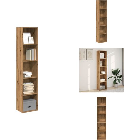 Bibliothèque chêne artisanal 40x30x189 cm bois d'ingénierie - Bibliothèque - Bibliothèques - Étagère - Armoire De Rangement (1/5)