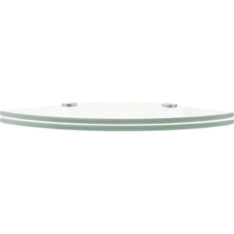 Mensola da Parete Scaffali Angolari 2 pz Supporti Cromati e Vetro 25x25 cm (1/5)