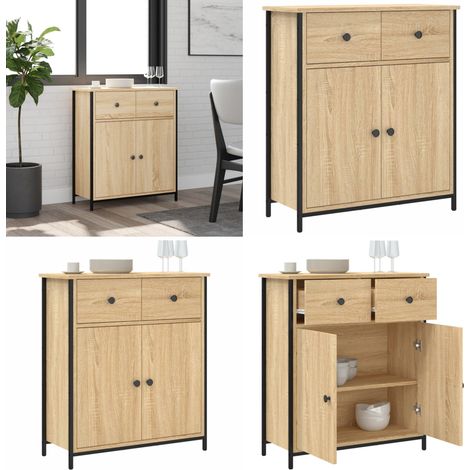 Sideboard Sonoma-Eiche 70x30x80 cm Holzwerkstoff - Sideboard - Wohnzimmermöbel - Eichefarben - Holzmöbel - Regal - Home & Living (1/5)