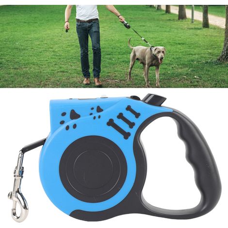 Laisse Retractable avec LED 5m/16ft pour Chiens, 45kg Force de traction, Ergonomique et Sécurité Nuit, Léger Polyester, 3 Batteries LR1130 Incluses, Approx.225g, En Plastique, Pour Animaux Extérieur (1/5)