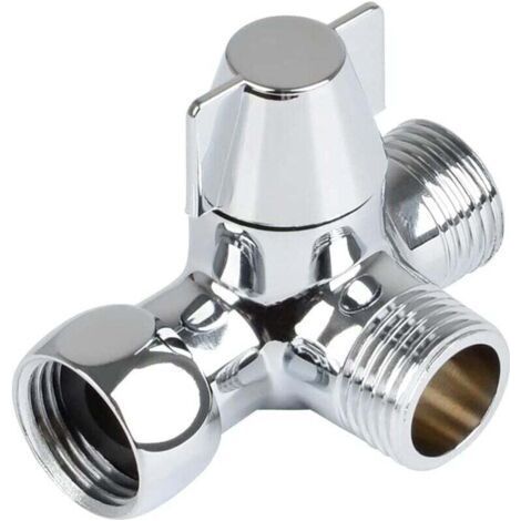 Valve 3 Voies En Laiton Massif, Inverseur 3 Voies Commutateur Vanne, Vanne DRivation Douche 3 Voies, Vanne D\\'Adaptateur En T G1 / 2\\\ (1/4)