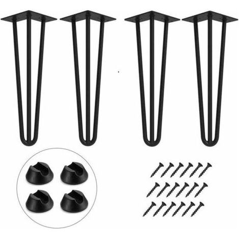 Pieds de table en épingle à cheveux,35cm , lot de 4 Pieds de meubles en métal de bricolage garde-robes tiroirs et table de chevet (1/4)
