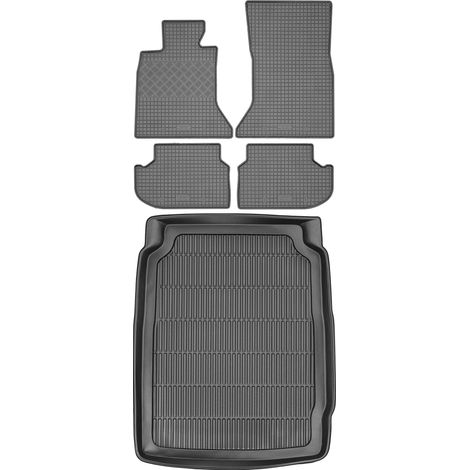 Juego de alfombrillas de goma para coche y alfombrilla para maletero para BMW Serie 5 F10 Sedán (2014-2017).