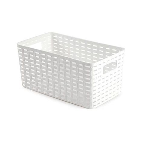 Cesta de almacenamiento organizador Rattan mimbre 5 Litros Blanco (1/2)