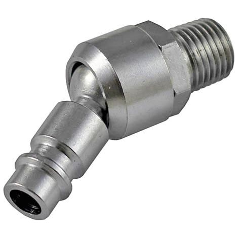 JBM – Raccord rapide pneumatique mâle articulé 1/4 – Rotule orientable 360° – Pour outils air comprimé – Raccord pour compresseur