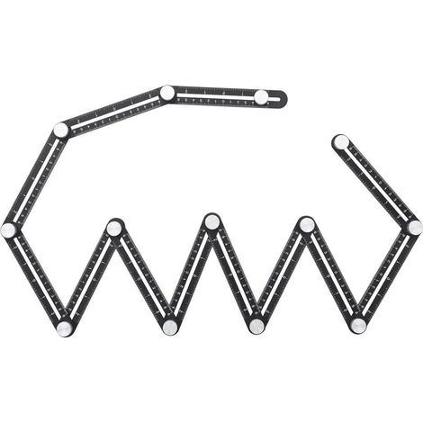 Mehrwinkel-Messlineal, 12-seitiges Winkelmesser-Werkzeug, verbessert Schablonen-Messwerkzeug, Aluminiumlegierung, universeller Öffnungs-Locator für Heimwerker, Bauherren, Tischler  - Crezuo