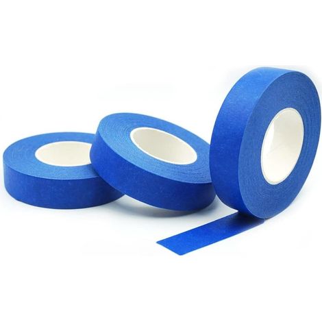 Lot de 3 rouleaux ruban masquage bleu - 20 mètres chacun - Adhésif papier professionnel - Protection précise surfaces - Idéal peinture intérieure et travaux - Format 2 cm (1/5)