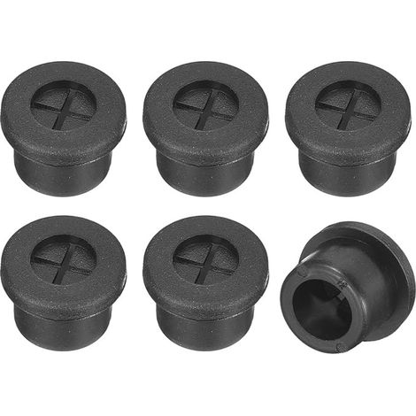 QUARKZMAN 6 Pcs Passe-Câble pour Cordon, 12mm Passe-Câble de Bureau en Caoutchouc Flexible Grommets de Fil Cache-Trou pour Bureau Organisateur de Câbles d'Ordinateur, Noir (1/4)
