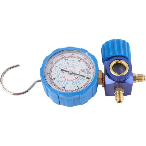 Manometer für Kältemittel: 500 psi, 35 kgf/cm², mit Schauglas. Kompatibel mit den Kältemitteln R12, R502, R22, R410 und R134a. (1/5)