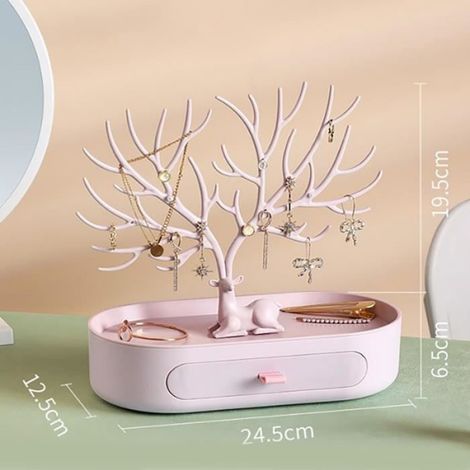 Support d'arbre à bijoux - - Rose - Grande capacité - Organisateur décoratif - Mixte (1/4)