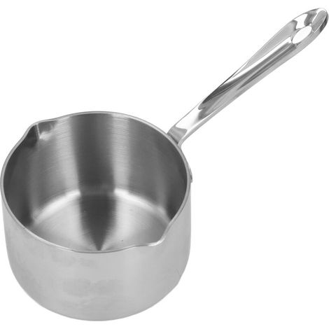 Homemade Saucepan, Hot Milk Pot, Stainless Steel Cooking Pot for Chocolate, Sugar, Boiled Cheese, Butter, Melt, Pot with Double Pouring Spout (1/5)