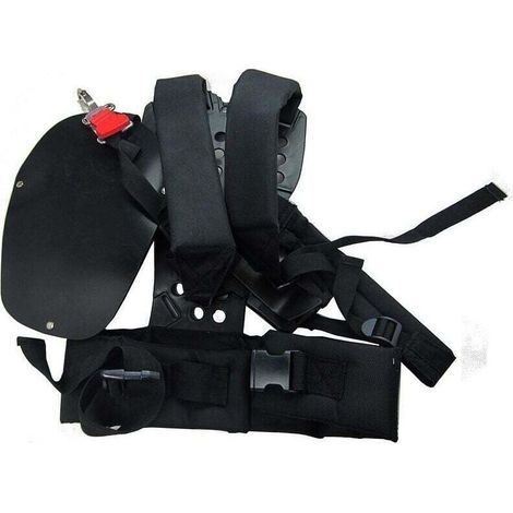 Professional brushcutter harness with padded shoulder straps