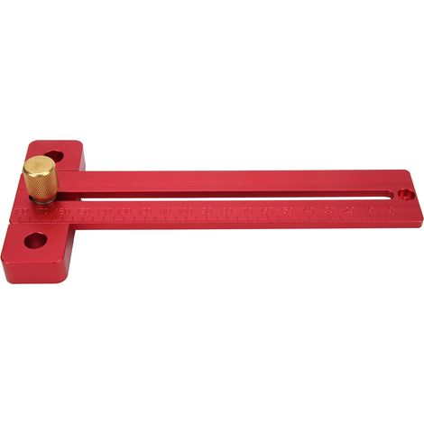 Règle équerre croisée en alliage d'aluminium, outil de traçage de précision pour mesure bois, scriber double face, kit de marquage menuiserie (1/5)