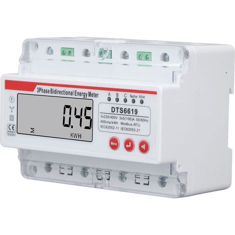 Three-Phase 4-Wire Energy Meter with LCD Display, Bidirectional Multifunction Control, 230/400V (1/5)