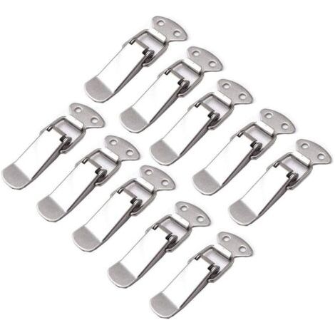 10 Pièces Loquet à Ressort Bascule Acier Inoxydable Fermeture à Levier Tiroir Hardware pour Coffre à Outils valise et Coffre