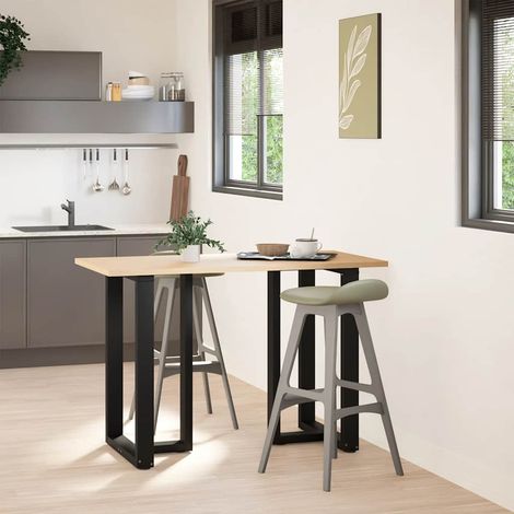 vidaXL Bar Table Legs T-Shaped 2 pcs Black 60x35x(90-91) cm Steel (1/5)