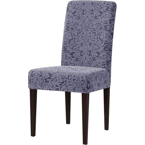 Housse Chaise Jacquard Damas Lavable en Machine, Protège-Siège Élastique pour Salle à Manger, Lot de 1, Taille Standard, Motif Élégant (1/5)