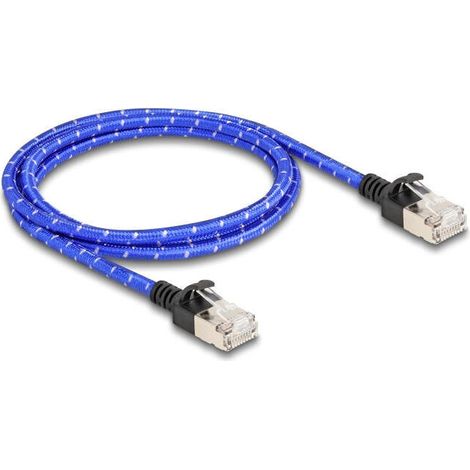 Delock 80377 rj45 cable de red trenzado cat.6a u/ftp slim 1 m azul (1/2)