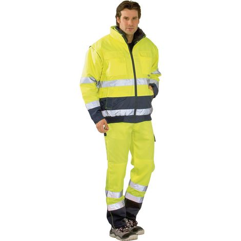 Planam Veste confort haute visibilité Taille XXL jaune/marine - 2047060 (1/4)