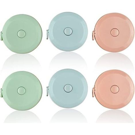 Mètre ruban 6 pièces, mètre ruban à coudre 1,5 m/60 pouces, mètre ruban rétractable pratique, mètre ruban souple pour mesurer la longueur, les coupes de couture, le buste/taille (1/4)