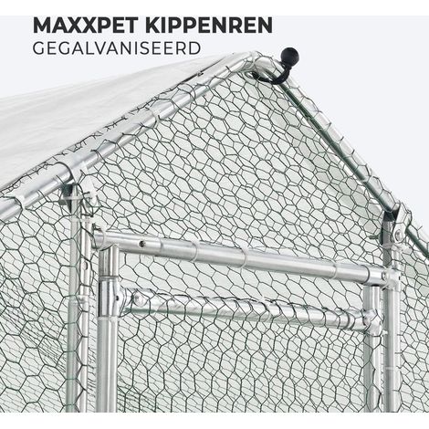 MaxxPet Pollaio Resistente all'Inverno – Voliera per Galline all'Aperto – 3x4x2m – Casetta per Polli e Galline – Recinto da Giardino – Chicken Coop – Metallo di Alta Qualità (1/5)