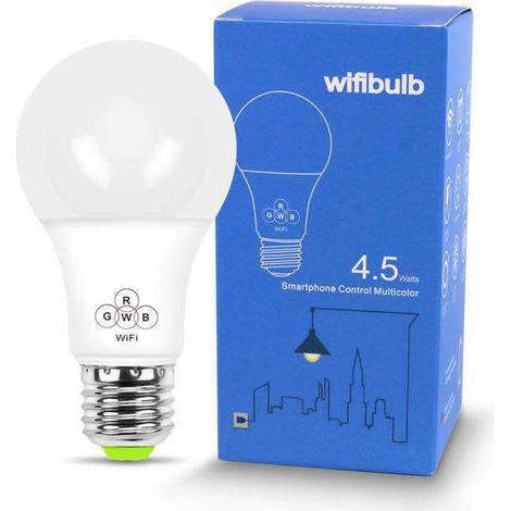 Nouvelle ampoule LED intelligente WiFi, ampoule à sept couleurs changeantes, lumière musicale, minuterie à distance compatible avec Alexa.