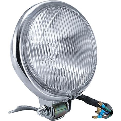 Phare de moto haute luminosité, étanche, coque métallique épaisse, lampe avant rétro galvanisée verre blanc (1/5)