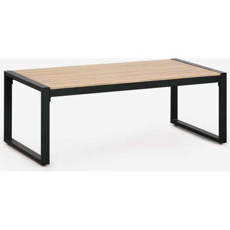 SKLUM Rechteckiger Gartentisch 110x55 cm aus Aluminium Lipov Schwarz                                   (1/5)