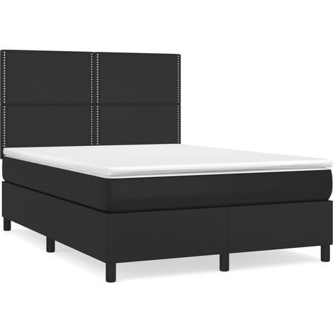 Maison Exclusive - Boxspringbett mit Matratze Schwarz 140x200 cm