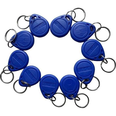 Badge RFID 125KHz - Lot de 10 - Puce EM4100 - Lecture Seule - Accès Sécurité - Rouge Gris Orange Noir Bleu