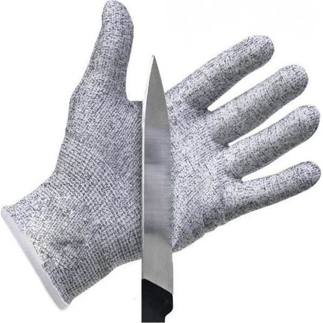 Paire de gants anti coupures - Gris - Taille L - Protection de niveau 5 conforme à la norme EN 388 (1/4)