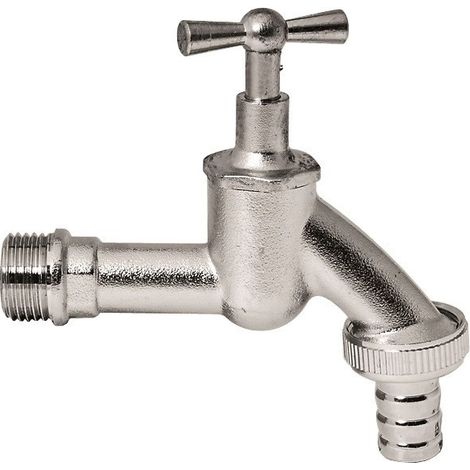 Robinet de purge 1’’ mat chromé avec raccord de flexible