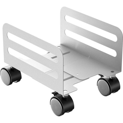 Höhenverstellbarer mobiler Computerständer, Desktop-Computergestell und Gehäusegestell, Stahlrahmen (weiß), 1 Stück (1/5)