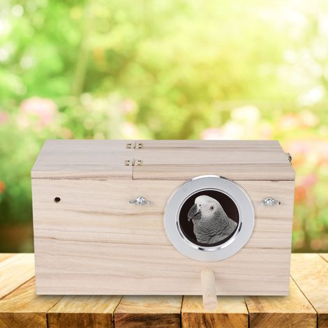 Nichoir en bois résistant pour perruches calopsittes, décoration pour maison d'oiseaux (1/5)