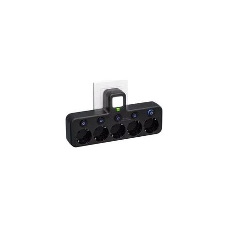 (5 Prises Noir)Multiprise Murale avec 4 Prises EU, 2 Ports USB, 1 Port Type-C, Interrupteurs Individuels