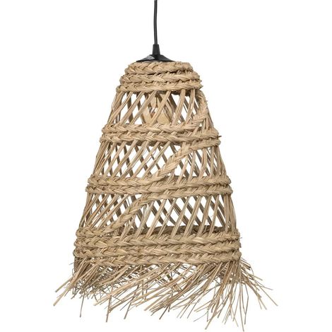 Lampe suspendue, Suspension luminaire en roseau coloris naturel - diamètre 28 x Hauteur 48 cm (1/4)