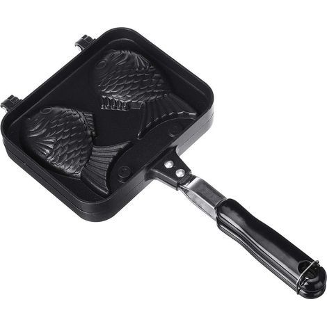 Taiyaki Moule à crêpes japonais en forme de poisson pour la maison, les fêtes, les desserts Noir (1/5)