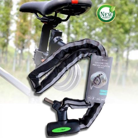 Linq - Catena Sicurezza Antifurto Lucchetto Bicicletta Scooter Rivestita Tessuto Cx-9564 - (1/4)