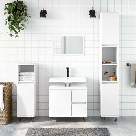 Badschrank Weiß 65x33x60 cm Holzwerkstoff (1/5)