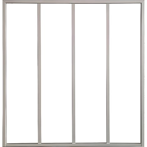 Vetrata stile industriale 120 x 130cm in alluminio termolaccato bianco - BAYVIEW