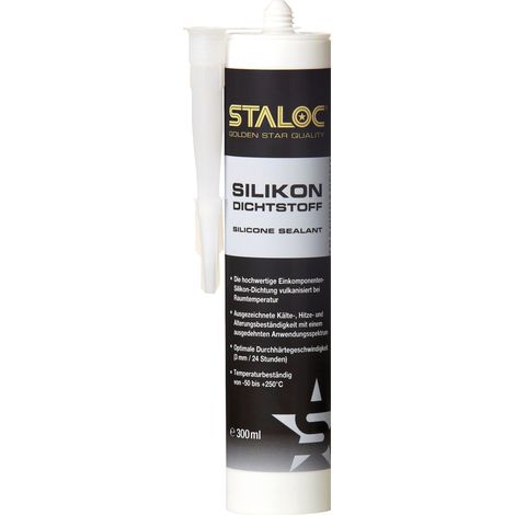 STALOC Silikon-Dichtstoff transparent Qualitäts-Silikon für den Maschinenbau 300 ml Kartusche (1/2)