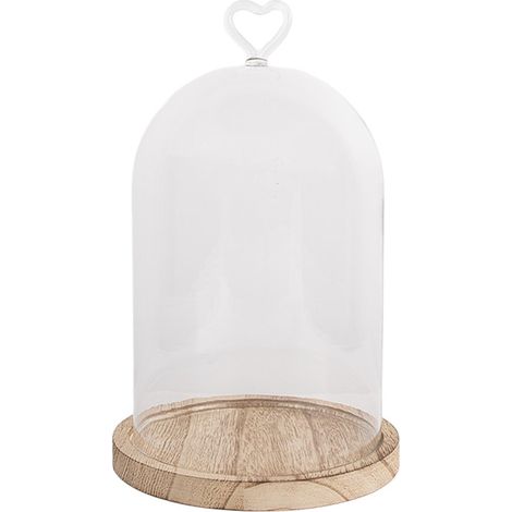 Cloche en Verre Transparent Dôme de Présentation pour Décoration et Souvenirs Ø 14 x 22 cm - PANGIVO (1/3)