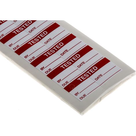 Etiquette adhésive pré-imprimée RS PRO Blanc, 140 par paquet ( Prix pour Sachet de 140 ) (1/2)