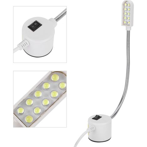Lampe LED pour machine à coudre avec 10 LED, lampe de travail pour tour à bras, prise UE 110-250 V (1/5)