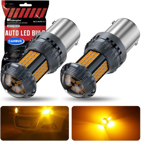 1156 BA15S LED Bulb, Amber P21W LED Built-in Resistor Canbus Error Free Anti Hyper Flash 7506 1141 1156A LED Bulb with Replacement Projector for Front and Rear Turn Signal (1/5)