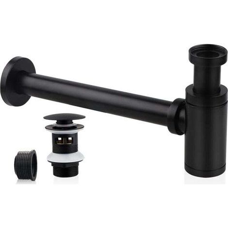 Waschbecken-Siphon mit Waschbecken-Abfluss, Universal-Rohr-Waschbecken-Siphon, Edelstahl-Siphon, 1 1/4 x 32 mm, Badezimmer-Siphon, Metall-Waschbecken-Siphon, Rohr-Siphon, Rohr-Siphon, verstellbarer Wa (1/5)