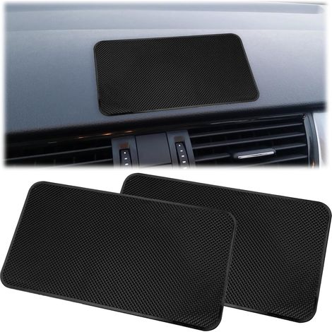 Lntyq 2 Pièces Tapis Antidérapant Voiture,27 x 15cm Tapis pour Tableau de Bord de Voiture,Lavable Réutilisable Tapis Antidérapant de Tableau de Bord de Voiture pour Téléphone Portable,Décoration de Vo (1/5)