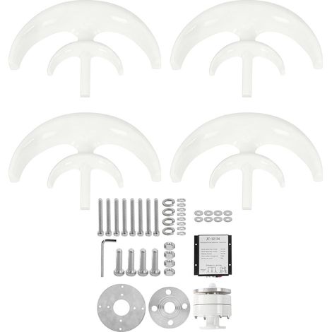 Éolienne 1200W 12V, kit générateur double couche à 4 pales, lanterne type montage, assemblage complet pour installation domestique. (1/5)